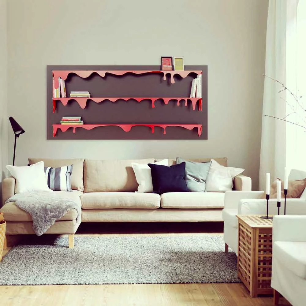 Slide Bibliotheek Modern Design Kolata 186x86 (3 Legborden) Mabele, Italiaans Design 1 Slide Bibliotheek Modern Design Kolata 186x86 (3 Legborden) Mabele, Italiaans Design