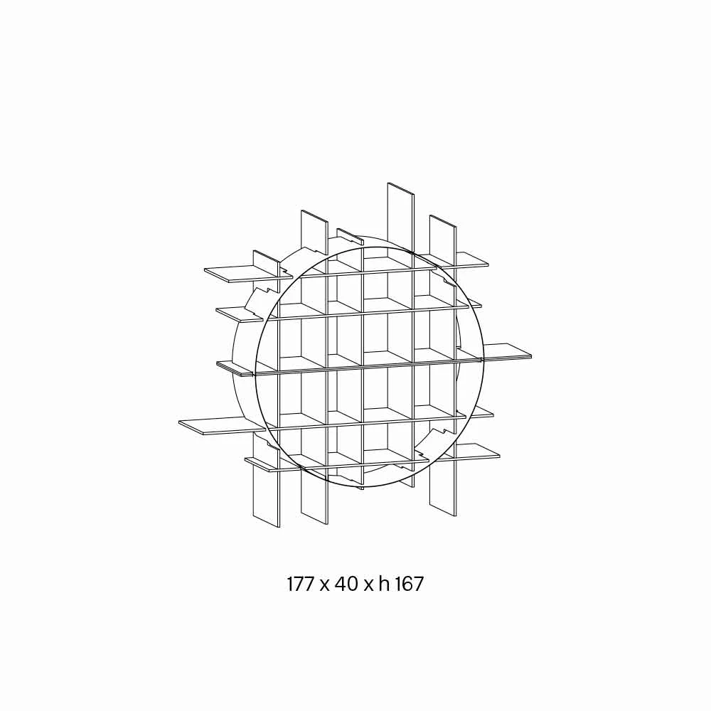 Slide Vrijstaande Cirkelvormige Boekenkast In Extra Helder Glas En Geborsteld Zwart - Marco 5 Slide Vrijstaande Cirkelvormige Boekenkast In Extra Helder Glas En Geborsteld Zwart - Marco - Afbeelding 5