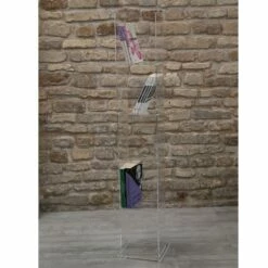 Slide Vrijstaande Boekenkast Met Kolom In Transparant Acrylkristal - Corrige 10 Slide Vrijstaande Boekenkast Met Kolom In Transparant Acrylkristal - Corrige -Slide Shop libreria freestanding a colonna in cristallo acrilico trasparente corrige 4