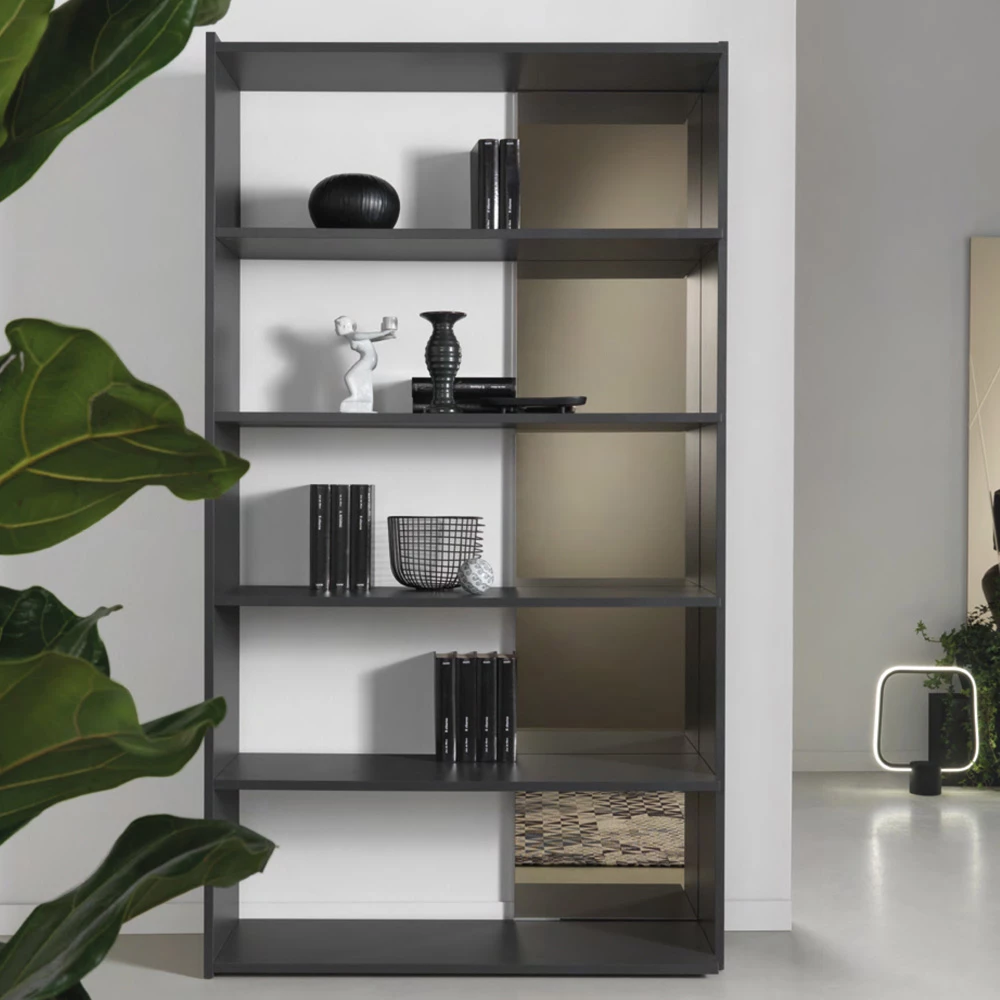 Slide Boekenkast In Mdf En Melamine Met Glaselement Made In Italy - Shortbread 2 Slide Boekenkast In Mdf En Melamine Met Glaselement Made In Italy - Shortbread - Afbeelding 2