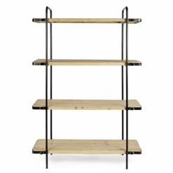 Slide Vrijstaande Industriële Boekenkast In Staal En Hout Mdf-ontwerp - Jerard -Slide Shop libreria industriale freestanding in acciaio e legno mdf design jerard 2