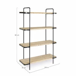 Slide Vrijstaande Industriële Boekenkast In Staal En Hout Mdf-ontwerp - Jerard -Slide Shop libreria industriale freestanding in acciaio e legno mdf design jerard 5