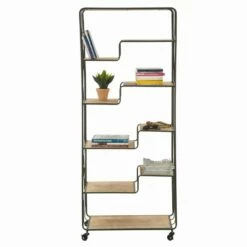 Slide Boekenkast In Industriële Stijl Met Offset Ijzer En MDF Planken - Chuck 15 Slide Boekenkast In Industriële Stijl Met Offset Ijzer En MDF Planken - Chuck -Slide Shop libreria moderna da terra in stile industrial di design in ferro e mdf chuck 6