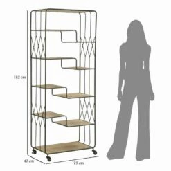 Slide Boekenkast In Industriële Stijl Met Offset Ijzer En MDF Planken - Chuck 17 Slide Boekenkast In Industriële Stijl Met Offset Ijzer En MDF Planken - Chuck -Slide Shop libreria moderna da terra in stile industrial di design in ferro e mdf chuck 8