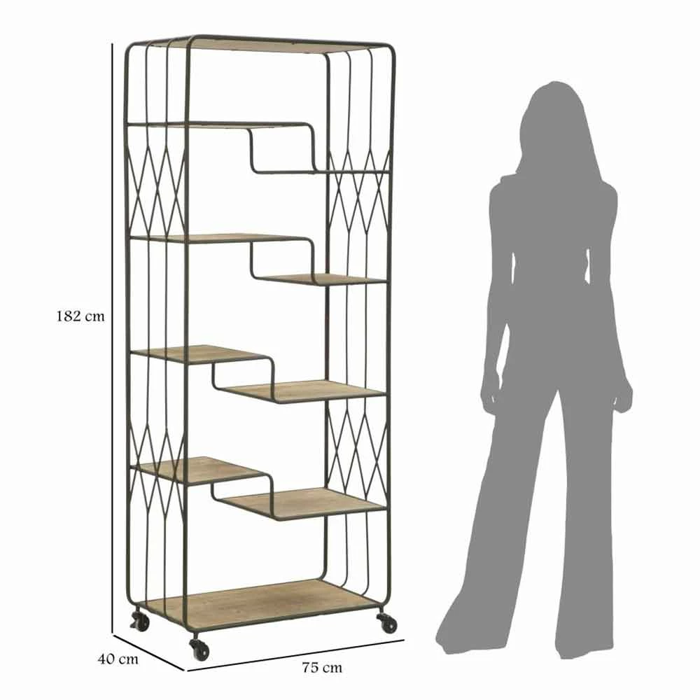 Slide Boekenkast In Industriële Stijl Met Offset Ijzer En MDF Planken - Chuck 9 Slide Boekenkast In Industriële Stijl Met Offset Ijzer En MDF Planken - Chuck - Afbeelding 9