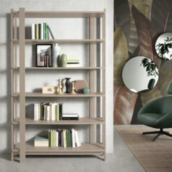 Slide Moderne Boekenkast In Mdf Met Melamine Planken Made In Italy - Brenta -Slide Shop libreria moderna in mdf con ripiani in nobiliato made in italy brenta 2