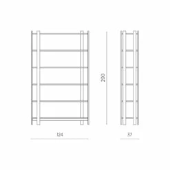 Slide Moderne Boekenkast In Mdf Met Melamine Planken Made In Italy - Brenta -Slide Shop libreria moderna in mdf con ripiani in nobiliato made in italy brenta 6