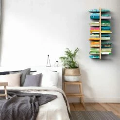 Muur Boekenkast Modern Design Tante Bice, Handgemaakt Product In Massief Hout