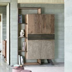 Dressoir 4 Deuren 2 Lades In Mangohout En Staal Homemotion - Signorino -Slide Shop madia 2 ante 2 cassetti in legno di mango e acciaio homemotion signorino 6