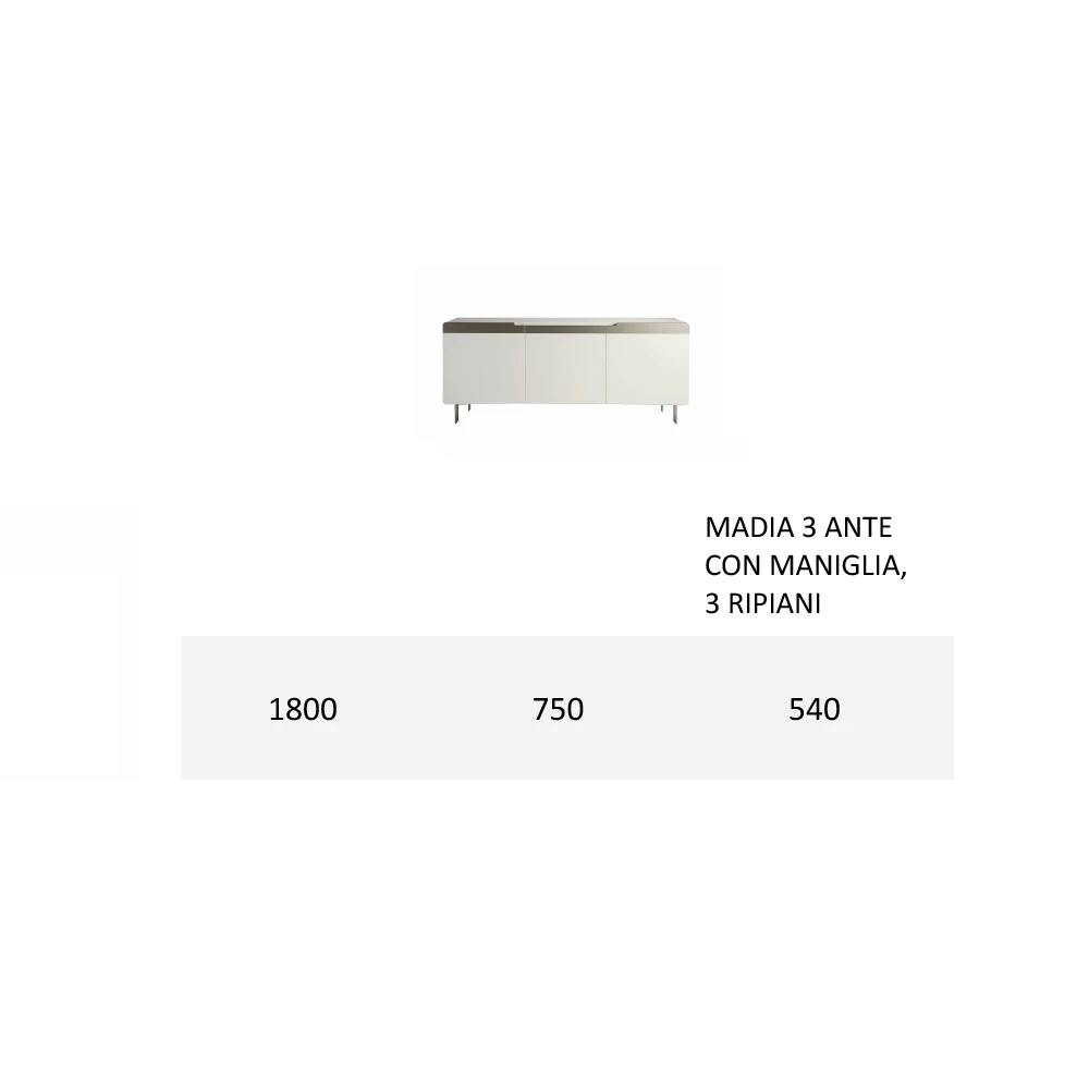 Dressoir Met Romp En Deuren In Mdf 4-voets Voet Made In Italy - Coral 3 Dressoir Met Romp En Deuren In Mdf 4-voets Voet Made In Italy - Coral - Afbeelding 3