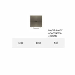 Dressoir Met Mdf-structuur En Voet Met Centrale Voet Made In Italy -Slide Shop madia con struttura in mdf e basamento con piede centrale made in italy 4