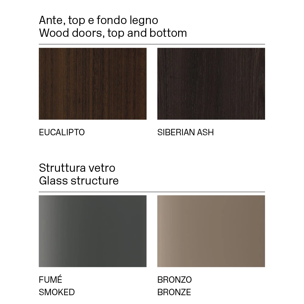 Houten Dressoir Met Glazen Structuur Made In Italy - Azuki 13 Houten Dressoir Met Glazen Structuur Made In Italy - Azuki - Afbeelding 13