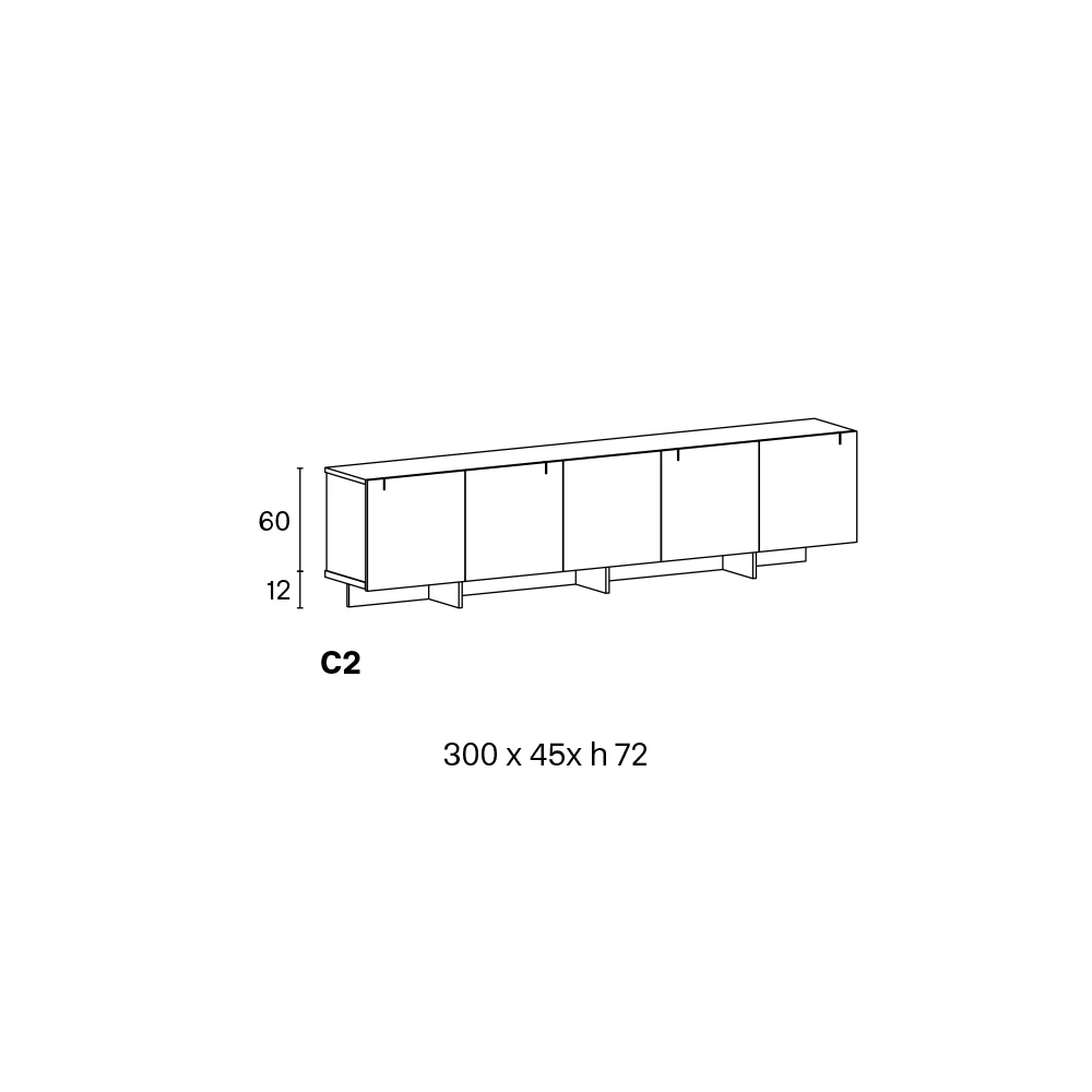 Houten Dressoir Met Glazen Structuur Made In Italy - Azuki 18 Houten Dressoir Met Glazen Structuur Made In Italy - Azuki - Afbeelding 18