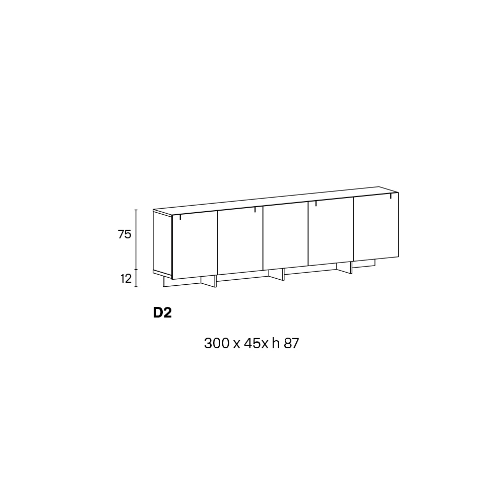 Houten Dressoir Met Glazen Structuur Made In Italy - Azuki 20 Houten Dressoir Met Glazen Structuur Made In Italy - Azuki - Afbeelding 20
