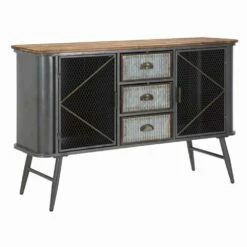 Vintage Industrieel Design Woonkamer Dressoir In Ijzer En Hout - Akimi