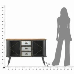 Vintage Industrieel Design Woonkamer Dressoir In Ijzer En Hout - Akimi -Slide Shop madia da soggiorno design moderno industrial in ferro e legno akimi 3