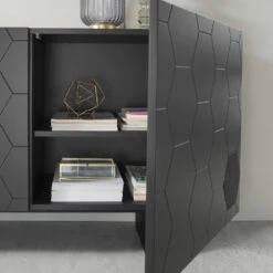 Woonkamer Dressoir In Melamine Met 3 Deuren In Mdf Made In Italy - Moena -Slide Shop madia da soggiorno in nobilitato con 3 ante in mdf made in italy moena 7