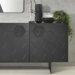 Woonkamer Dressoir In Melamine Met 3 Deuren In Mdf Made In Italy - Moena -Slide Shop madia da soggiorno in nobilitato con 3 ante in mdf made in italy moena 8