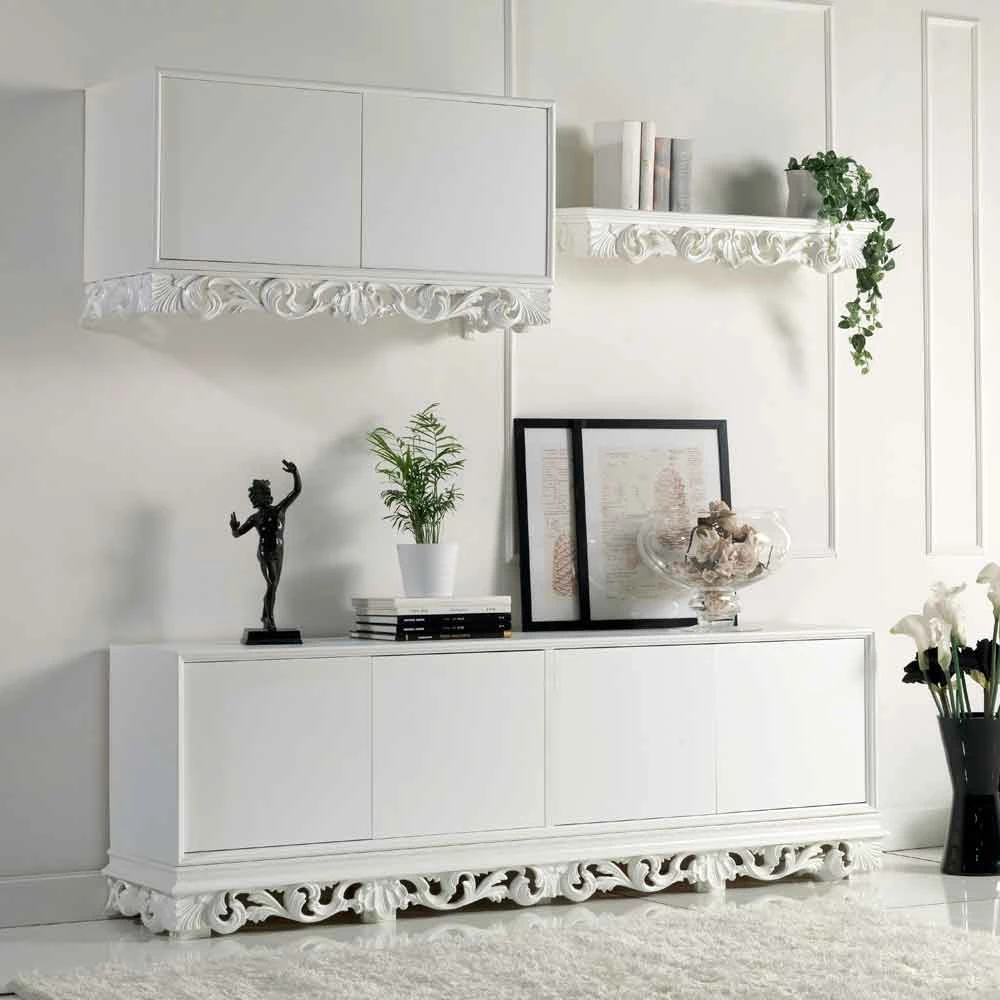 Ontwerpen Houten Dressoir Met 4 Sportelli Ray, Made In Italy 2 Ontwerpen Houten Dressoir Met 4 Sportelli Ray, Made In Italy - Afbeelding 2