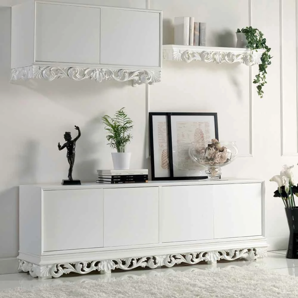 Ontwerpen Houten Dressoir Met 4 Sportelli Ray, Made In Italy 1 Ontwerpen Houten Dressoir Met 4 Sportelli Ray, Made In Italy