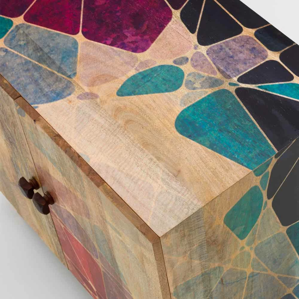 Modern Etnisch Dressoir In Massief Mangohout, Cecina 5 Modern Etnisch Dressoir In Massief Mangohout, Cecina - Afbeelding 5