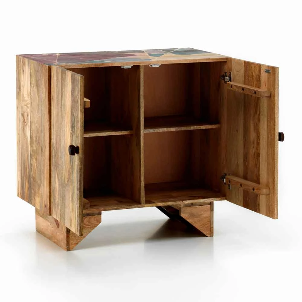 Modern Etnisch Dressoir In Massief Mangohout, Cecina 7 Modern Etnisch Dressoir In Massief Mangohout, Cecina - Afbeelding 7