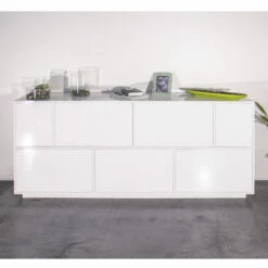 Madia In Melaminehout In 3 Afwerkingen Met Compartimenten Made In Italy - Rosemary -Slide Shop madia in legno nobilitato in 3 finiture con vani made in italy rosemary 1