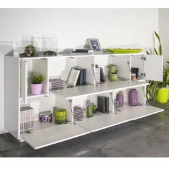 Madia In Melaminehout In 3 Afwerkingen Met Compartimenten Made In Italy - Rosemary -Slide Shop madia in legno nobilitato in 3 finiture con vani made in italy rosemary 2