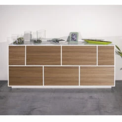 Madia In Melaminehout In 3 Afwerkingen Met Compartimenten Made In Italy - Rosemary -Slide Shop madia in legno nobilitato in 3 finiture con vani made in italy rosemary 4