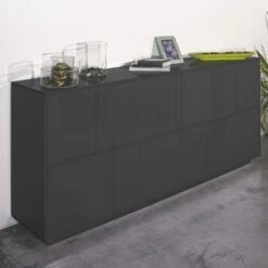 Madia In Melaminehout In 3 Afwerkingen Met Compartimenten Made In Italy - Rosemary