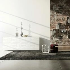 Dressoir In Mat Wit Gelakt Mdf Met Gedecoreerde Deuren Made In Italy - Chicago -Slide Shop madia in mdf laccato bianco opaco con ante decorate made in italy chicago 2