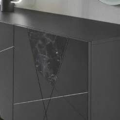 Madia In Melamine En Mdf Met Inzetstukken Met Marmereffect Made In Italy - Camira -Slide Shop madia in nobiliato e mdf con inserti effetto marmo made in italy camira 10