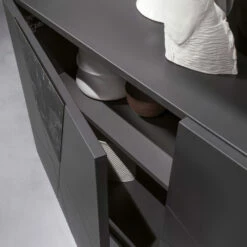 Madia In Melamine En Mdf Met Inzetstukken Met Marmereffect Made In Italy - Camira -Slide Shop madia in nobiliato e mdf con inserti effetto marmo made in italy camira 9