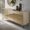Dressoir In Melamine Met Spiegelbedekte Deuren Made In Italy - Ester