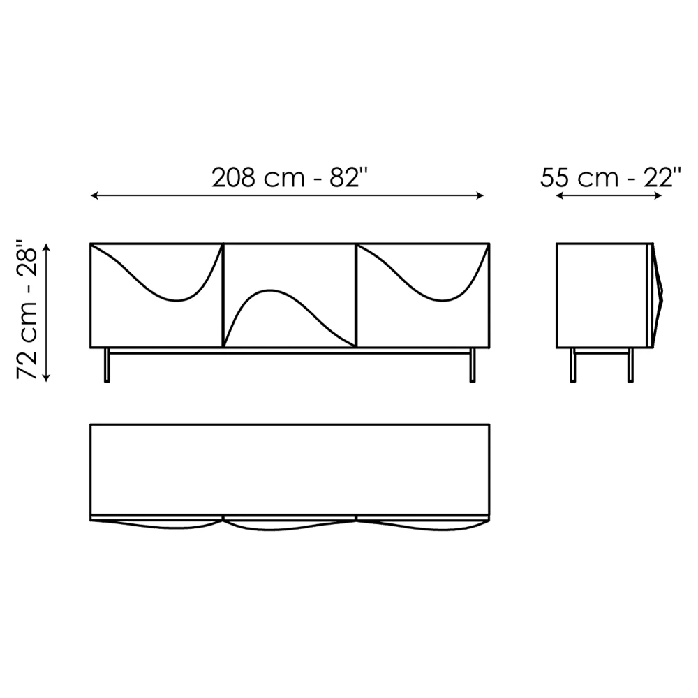 Modern Dressoir Van Gelakt Hout En Metaal Gemaakt In Italië - Bonaldo Vertigo 6 Modern Dressoir Van Gelakt Hout En Metaal Gemaakt In Italië - Bonaldo Vertigo - Afbeelding 6