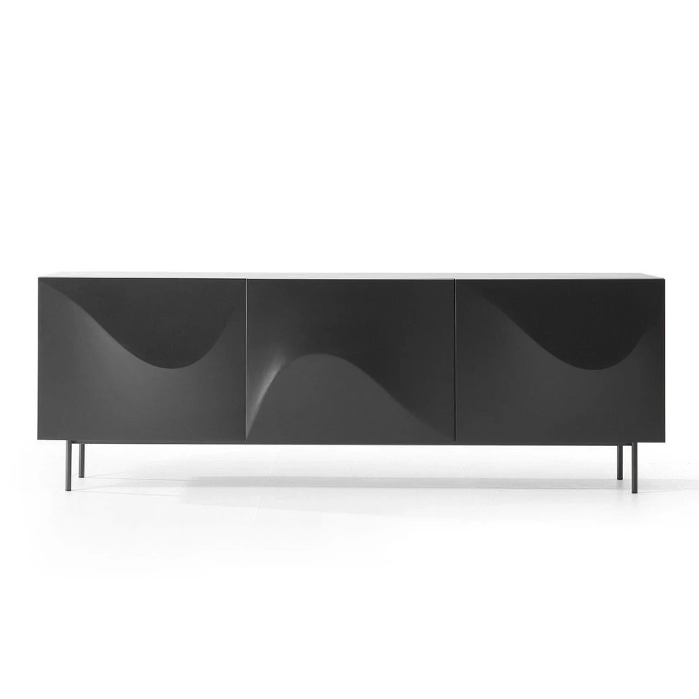 Modern Dressoir Van Gelakt Hout En Metaal Gemaakt In Italië - Bonaldo Vertigo 1 Modern Dressoir Van Gelakt Hout En Metaal Gemaakt In Italië - Bonaldo Vertigo