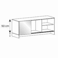 Woonkamer Dressoir In Rookglas Met Bronzen Spiegeldeur Gemaakt In Italië - Scocca -Slide Shop madia soggiorno in vetro fume con anta a specchio bronzo made in italy sciocca 9