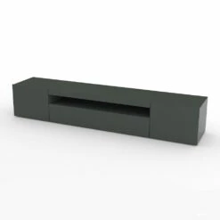 Lage Houten Tv-meubel Woonkamer 2 Deuren En Open Compartiment - Suzana