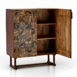 Designkast Met Twee Deuren In Mangohout, Cellara -Slide Shop mobile contenitore di design a due ante in legno di mango cellara 10