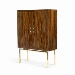 Moderne Mobiele Container Met 4 Deuren In Hout Gepolijst Ebbenhout Ada