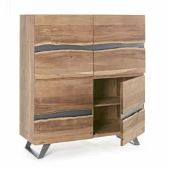 Dressoir 4 Deuren Acaciahout Naturalistic Homemotion - Maramero -Slide Shop mobile credenza 4 ante legno di acacia naturalistico homemotion maramero 2
