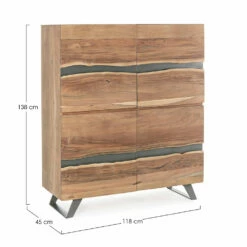 Dressoir 4 Deuren Acaciahout Naturalistic Homemotion - Maramero -Slide Shop mobile credenza 4 ante legno di acacia naturalistico homemotion maramero 6