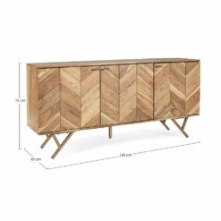 Dressoir In Acaciahout 3 Deuren Etnisch Design Homemotion - Carla -Slide Shop mobile credenza in legno di acacia 3 ante design etnico homemotion carla 8