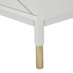 Verrijdbaar Dressoir In Mdf Met Gouden Details En Ijzeren Poten - Nunzio -Slide Shop mobile credenza in mdf con dettagli dorati e piedini in ferro nunzio 3