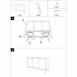 Verrijdbaar Dressoir In Mdf Met Gouden Details En Ijzeren Poten - Nunzio -Slide Shop mobile credenza in mdf con dettagli dorati e piedini in ferro nunzio 6