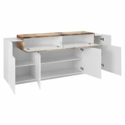 Verrijdbaar Dressoir 5 Deuren Wit En Antraciet Hout, Esdoorn Of Cement - Therese 11 Verrijdbaar Dressoir 5 Deuren Wit En Antraciet Hout, Esdoorn Of Cement - Therese -Slide Shop mobile credenza salotto 5 ante legno bianco e antracite o acero therese 2