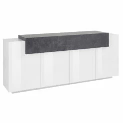 Verrijdbaar Dressoir 5 Deuren Wit En Antraciet Hout, Esdoorn Of Cement - Therese 14 Verrijdbaar Dressoir 5 Deuren Wit En Antraciet Hout, Esdoorn Of Cement - Therese -Slide Shop mobile credenza salotto 5 ante legno bianco e antracite o acero therese 5