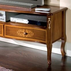 Klassiek Tv-meubel In Wit Hout En Walnoot Made In Italy - Katerine 8 Klassiek Tv-meubel In Wit Hout En Walnoot Made In Italy - Katerine -Slide Shop mobile porta tv classico in legno bianco e noce made in italy katerine 3