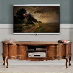 Klassiek Houten Tv-meubel Met Deuren En Compartimenten Made In Italy - Leonor -Slide Shop mobile porta tv classico in legno con ante e vani made in italy leonor 4