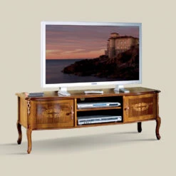 Klassiek Houten Tv-meubel Met Inlegwerk Made In Italy - Katerine -Slide Shop mobile porta tv classico in legno con intarsi made in italy katerine 3